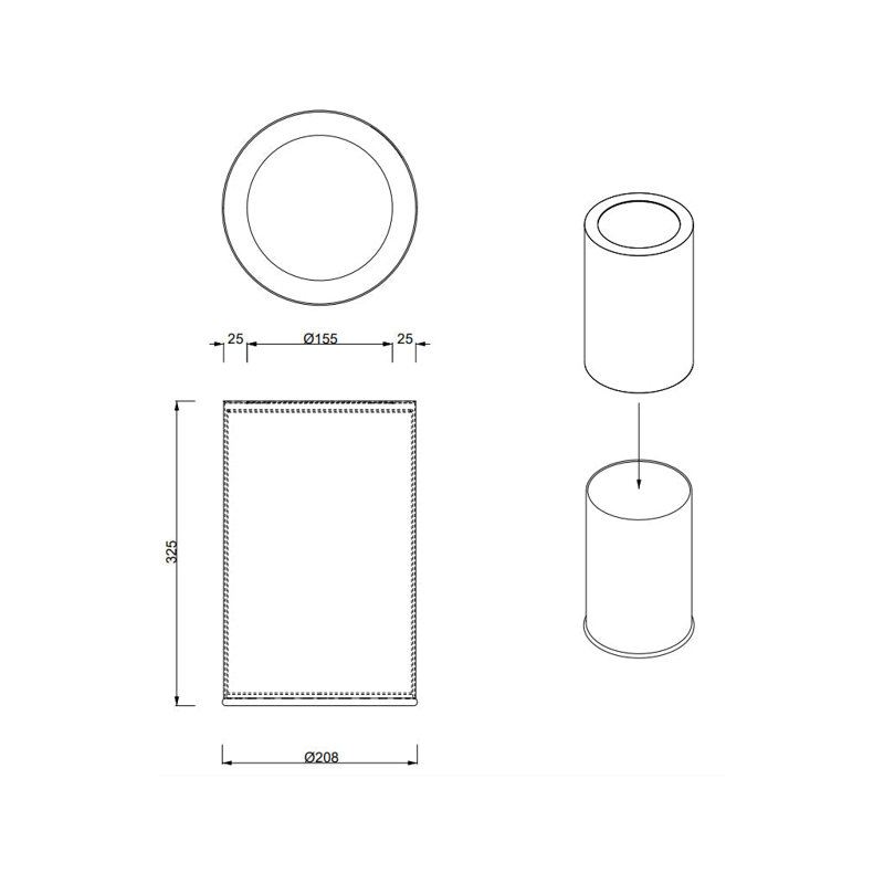 Poubelle de salle de bain Basic 10 Lts - autoportante - 10 " , Doré
