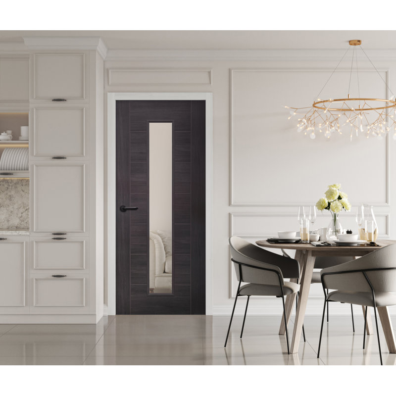 Internal Glazed Laminate White Grey Palermo, 204cm H x 72.6cm W x 4cm D