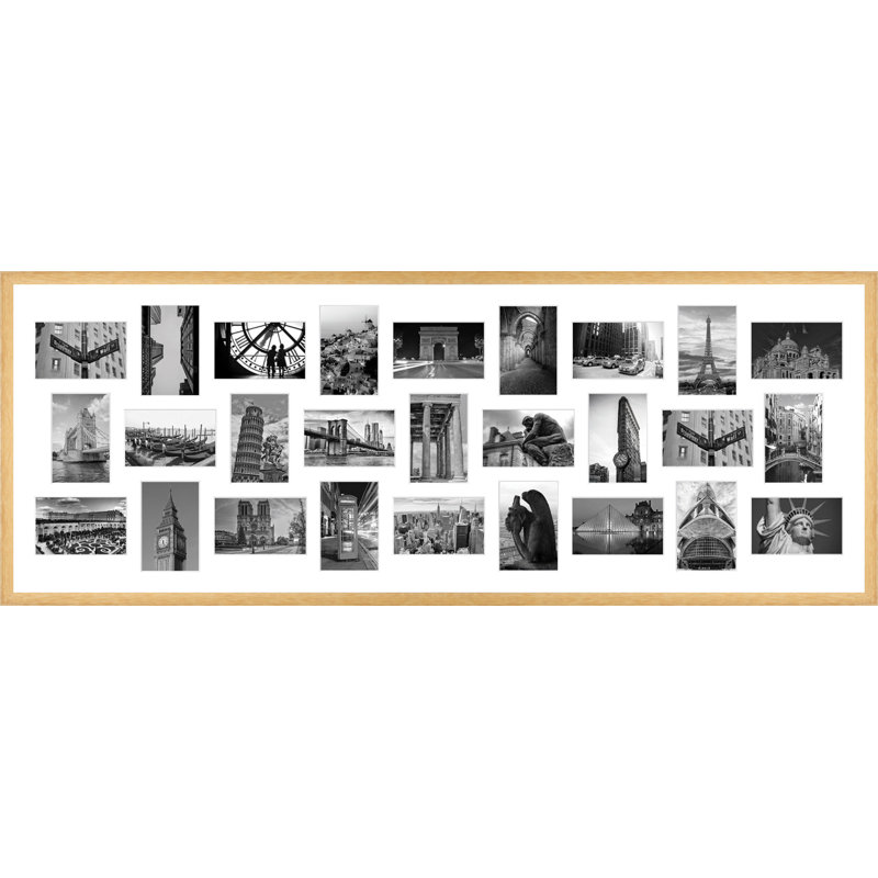 Koloski Wood Picture Frame with Mat, Natural Brown