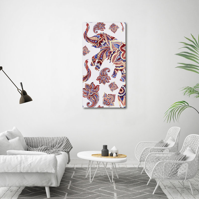 Ethnic Elephant Patterns - Wrapped Canvas Print