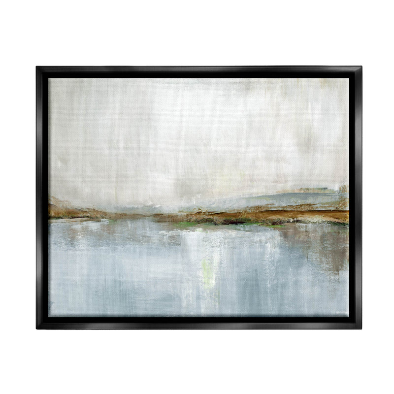 «Cloudy Abstract Landscape Scene», art mural encadré noir par Nan, H 17 po x l 21 po x P 1,7 po, Cadre flottant noir de jais