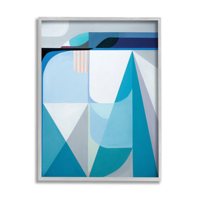 Formes abstraites géométriques bleues et blanches par Marion Griese - impression