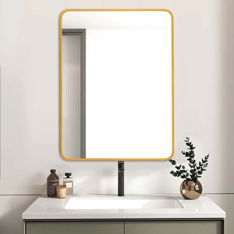 Miroir mural de salle de bain Malpress, Noir, 32" x 24", Rectangulaire