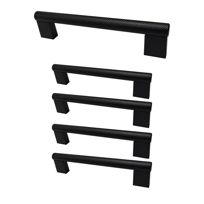 Design House Stone Ridge 5-in Pulls and Satin Nickel 5-Pack, Matte Black