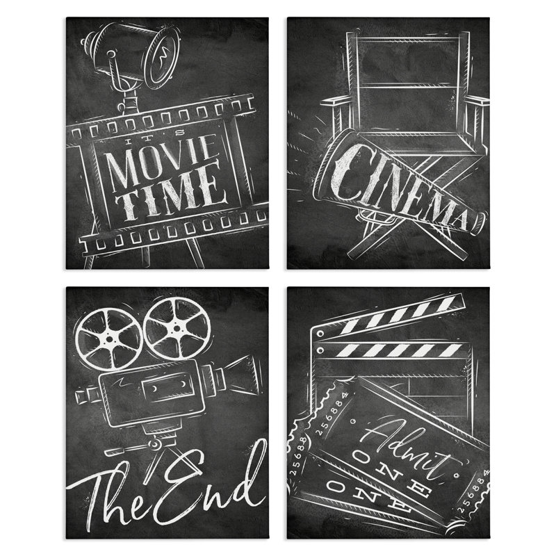Ensemble d'art mural sur toile 4 pièces Chalkboard, H 14 po x l 11 po