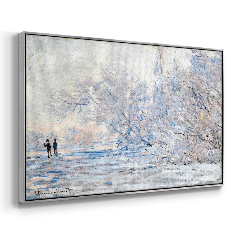 The Hoarfrost At Giverny, 1885, reproduction d'art sur toile, H 25 po x l 37 po x P 2 po, Argent
