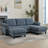 90" Comfy Modern U-Shaped Sectional Sofa with Two Ottomans-120279467