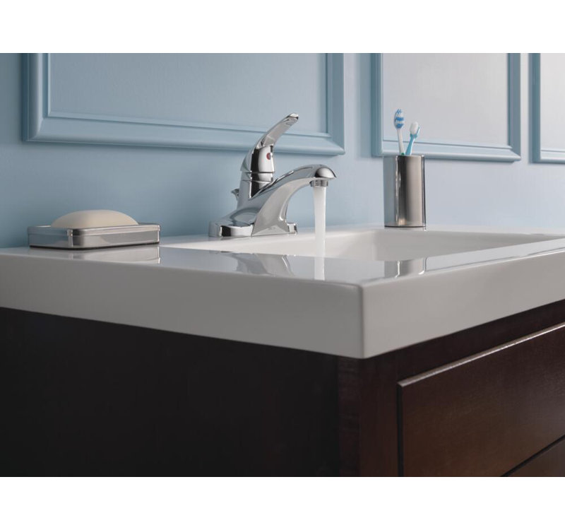 Robinet de salle de bain central avec ensemble de bonde Foundations, Chrome chrome