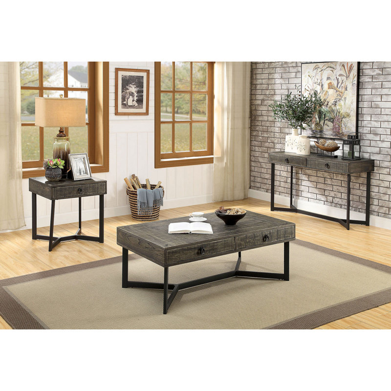 Zella 47.8'' Solid Wood Top Console Table