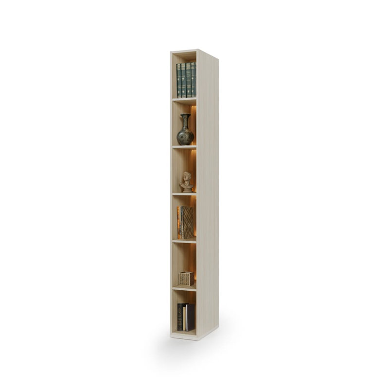 Charlie Ch-12 Bookcase 25 cm in Cashmere - Slim Display with Optional Glass & LED