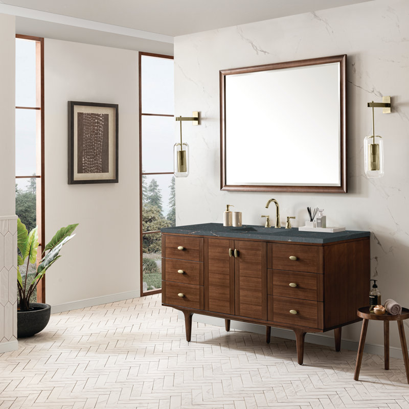 Amberly 60" Single Bathroom Vanity Set, Parisien Bleu, 8" Widespread