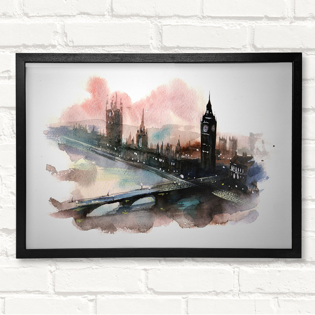 Watercolour Big Ben Houses Of Parliament