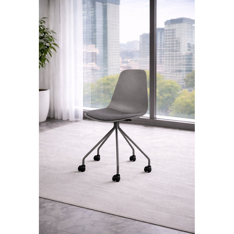 Chaise de bureau moderne sans accoudoirs Harsimar, Gris