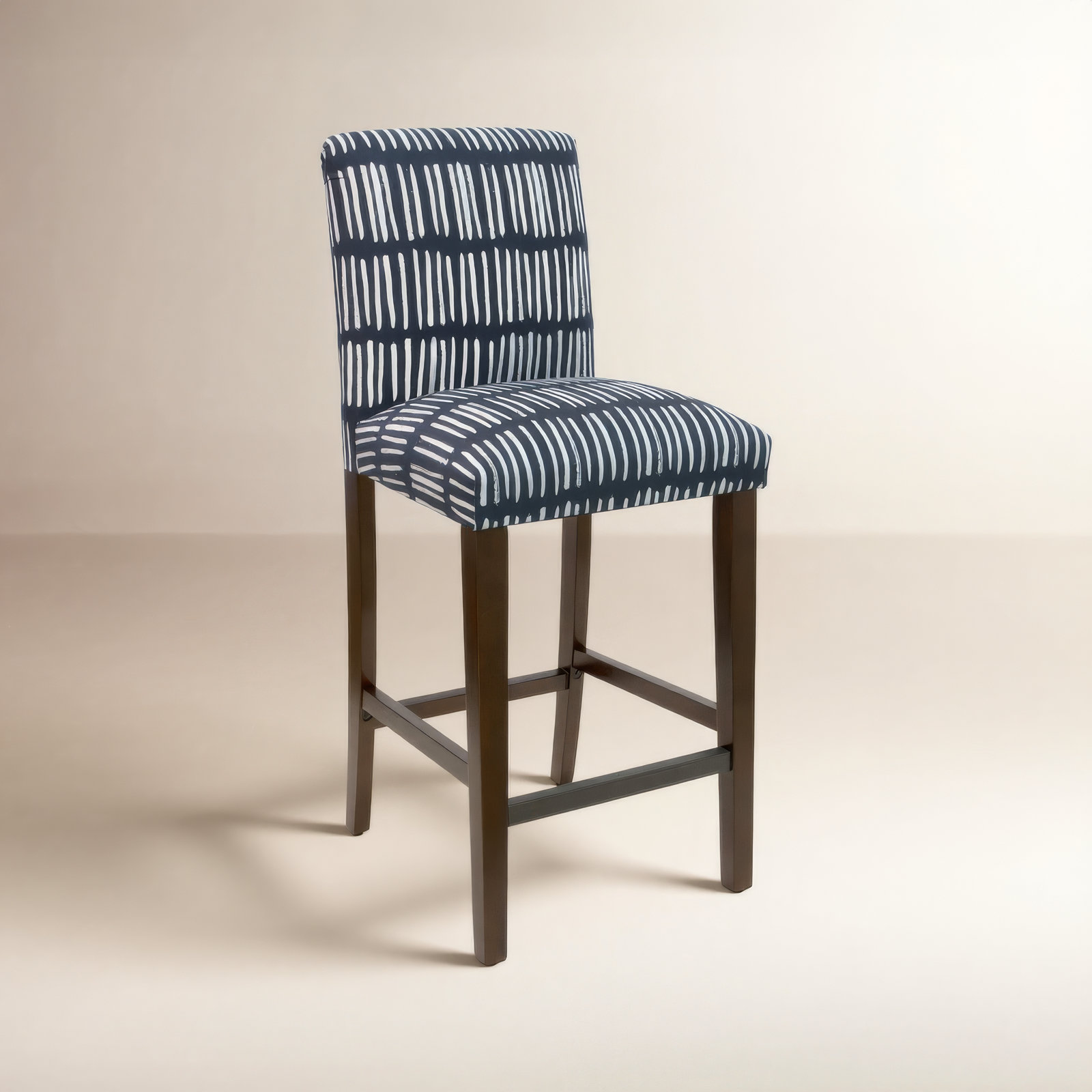 Hadrien 31" Bar Stool, Bar Stool (31” Seat Height), Dash Navy, Espresso
