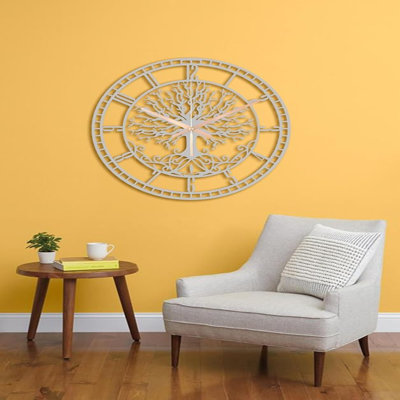 Horloge murale ronde en métal Tree Of Life