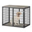 Meuble de 47 po avec 3 portes pour chiens de grande taille et de taille moyenne, gris-1234824713