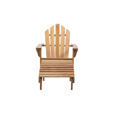 Chaise Adirondack d'extérieur en teck massif Cadisha