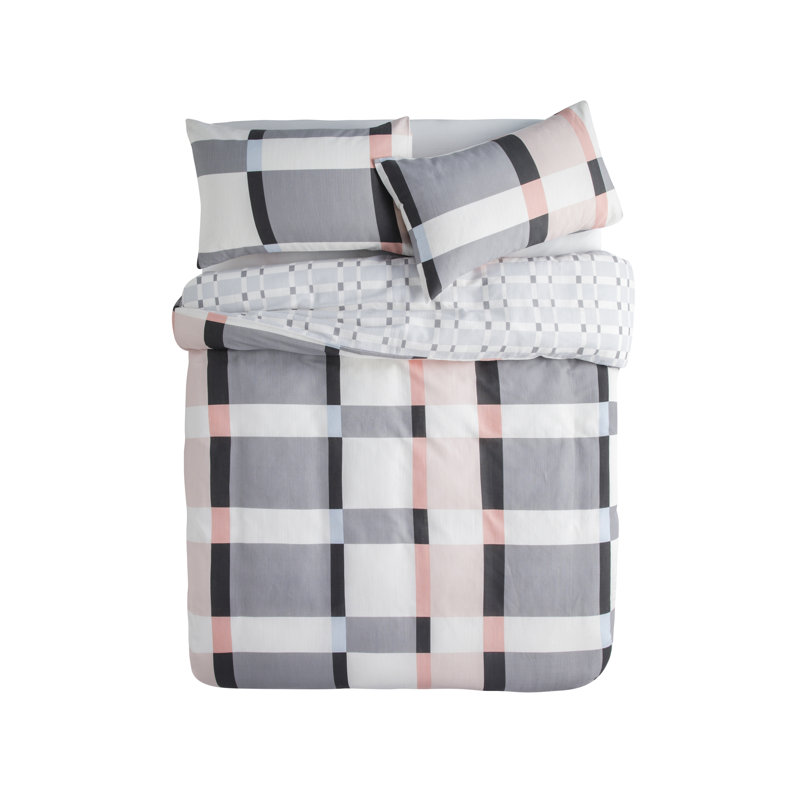 Kapa Cotton Duvet Cover Set with Pillowcases, Double Duvet Cover + 2 Pillowcases (80 x 80)