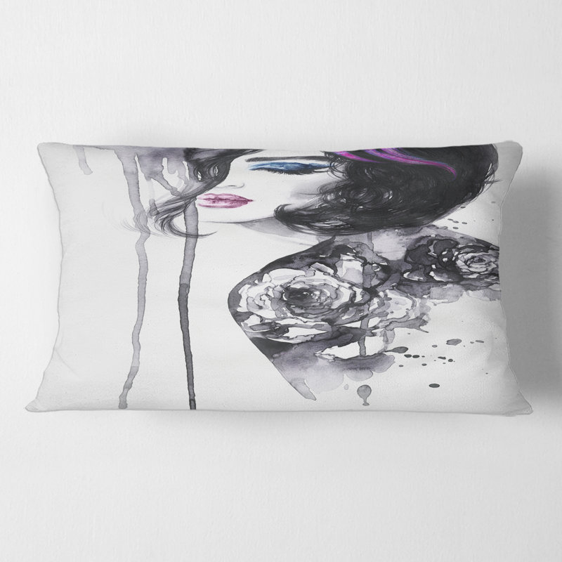 Peinture avec housse de coussin rectangulaire