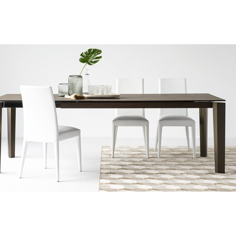 Delta Extendable Tables, White Marble, Matt Bronze