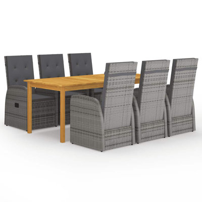 6 - Person Acacia Patio Dining Set with Rectangular Table