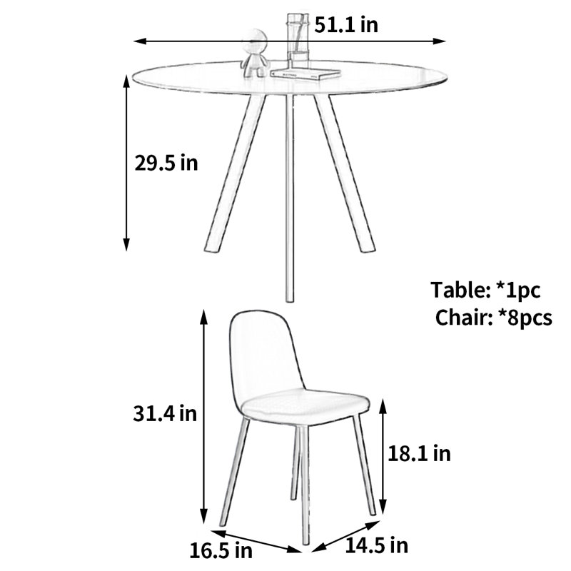 Table de salle à manger Wabi-sabi