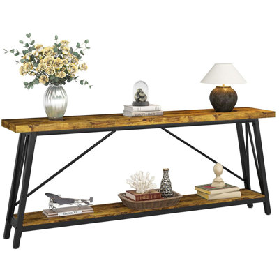 70.9" Extra Long Sofa Table Behind Couch, Industrial Entry Console Table for Hallway, Entryway & Living Room