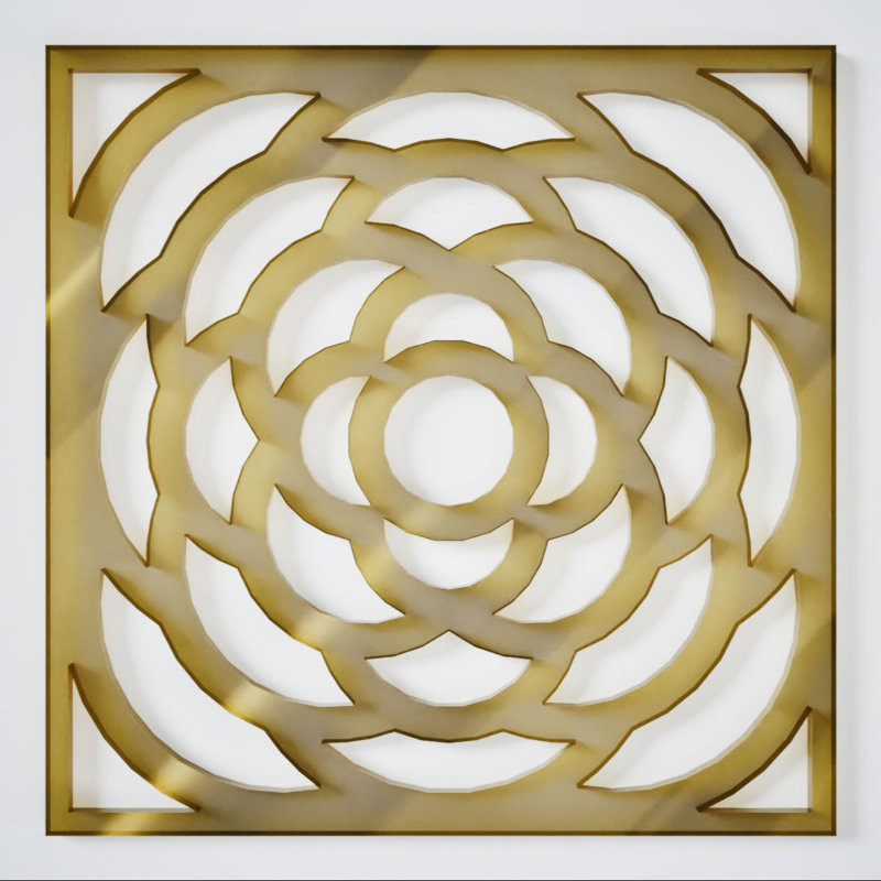 Très petits panneaux muraux décoratifs en acrylique Edinburg, très petit, l 7 3/8 po x H 7 3/8 po x T 1/8 po, miroir doré