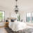  6 - Light Industrial Dimmable Modern Curved Geometric Black Chandelier-16.93"W x60.04"H
