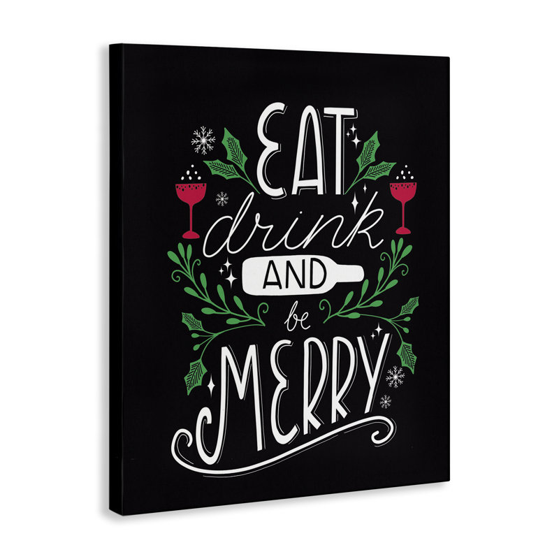 "Eat Drink and Merry Xmas", art mural par Louise Allen Designs, H 40 po x l 30 po