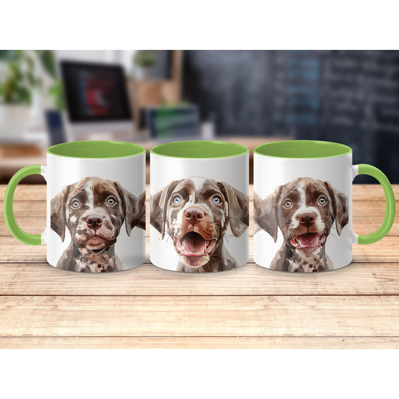 Ceramic Coffee Mug, Light Green, 3