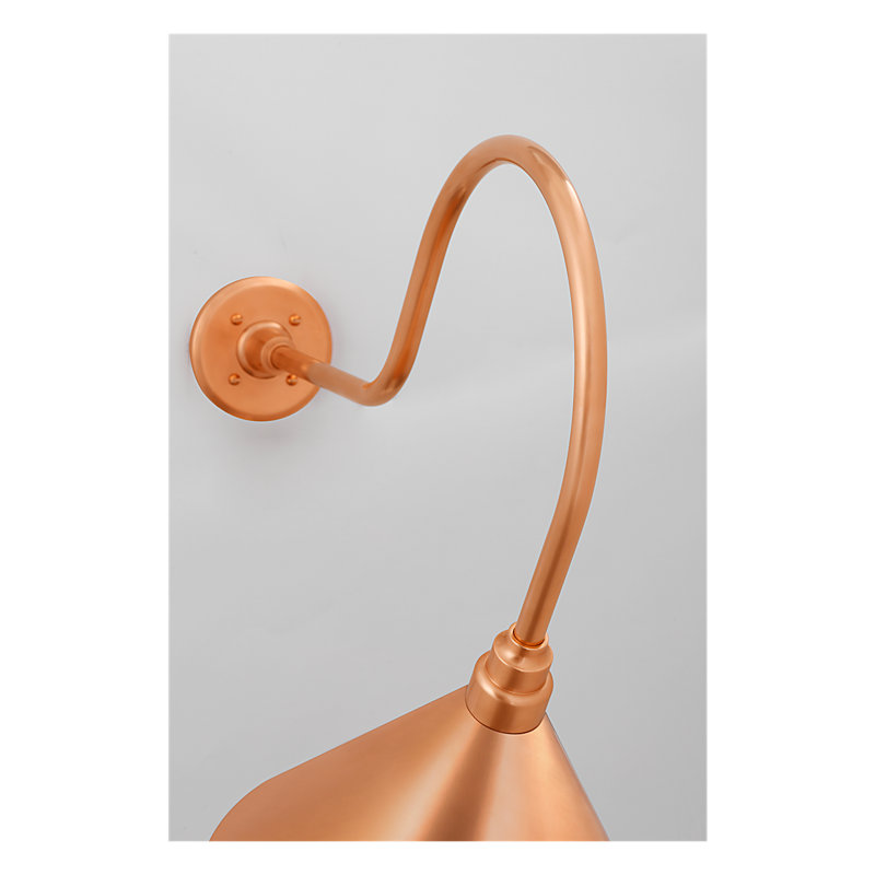 Thomas O'Brien, "Academy 26" Angled Flynn Barn Light in Soft Copper with 12.5" Conical Savannah Shade