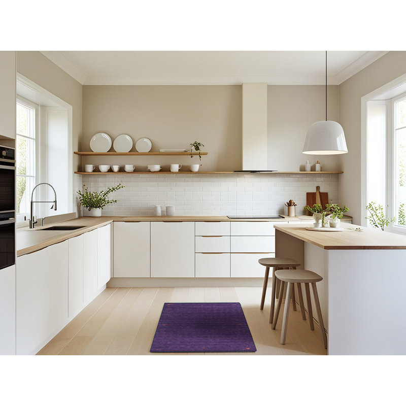 Tapis de zone mauve contemporaine, Rectangle 2 pi x 4 pi