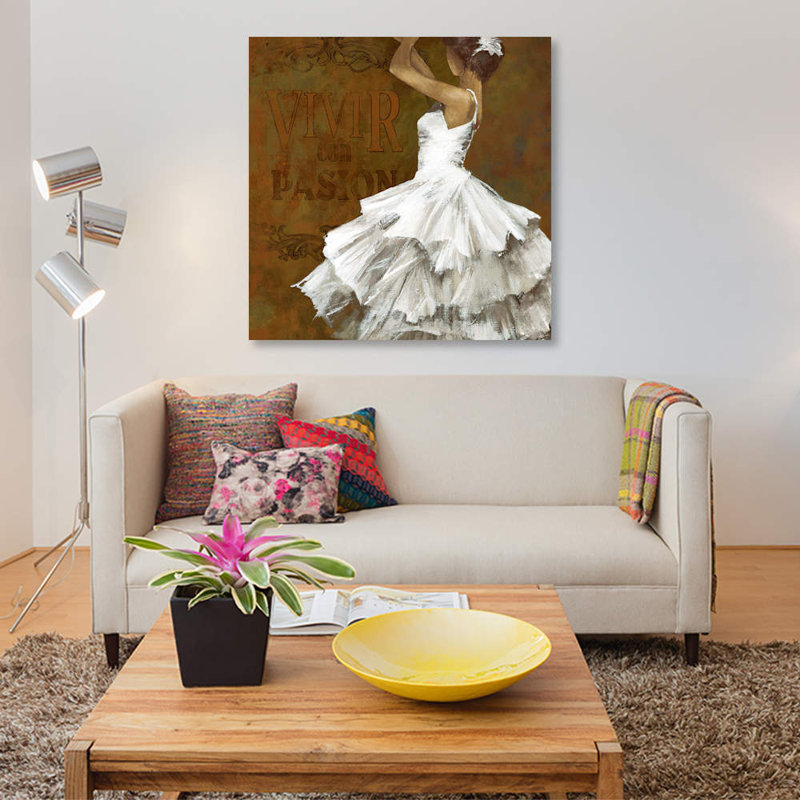 «La Dance II», impression sur toile, H 37 po x l 37 po x P 1,5 po, Pas de tapis, Toile tendue