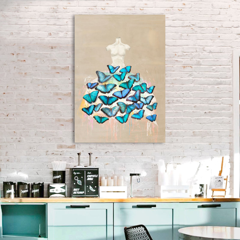 Dress Of Butterflies II by Kelly Parr - Wrapped Canvas Print, 80cm H x 60cm W x 4cm D