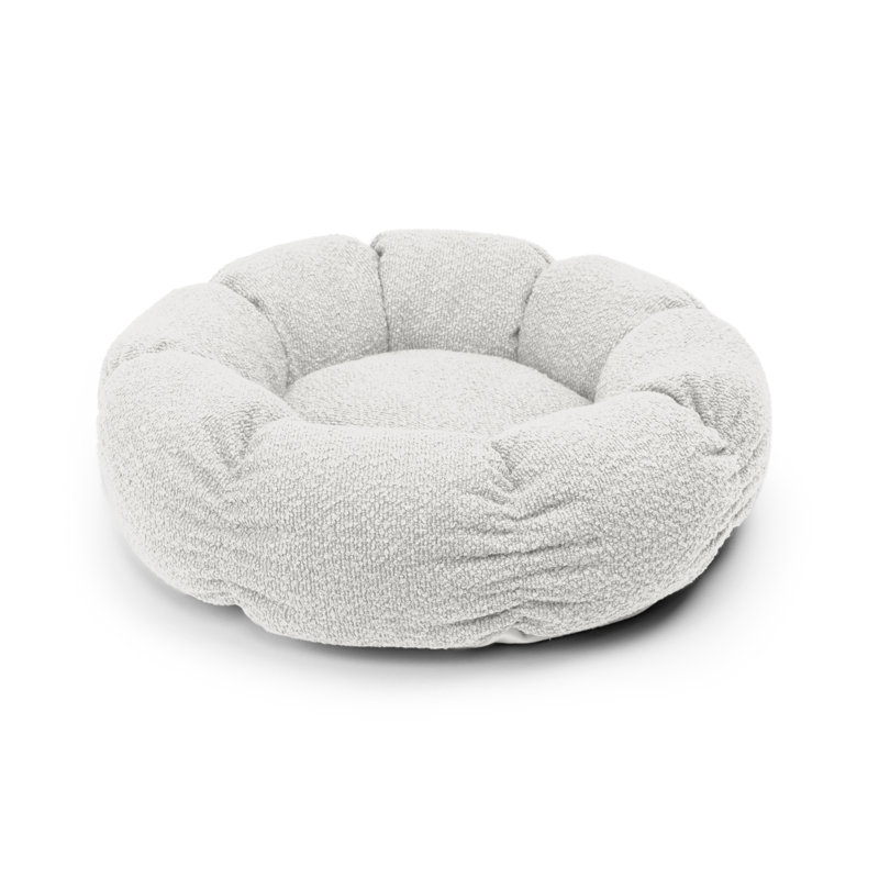 Lit rond avec coussin de siège amovible, H 4 po x l 27 po x P 27 po, Ivoire ivoire
