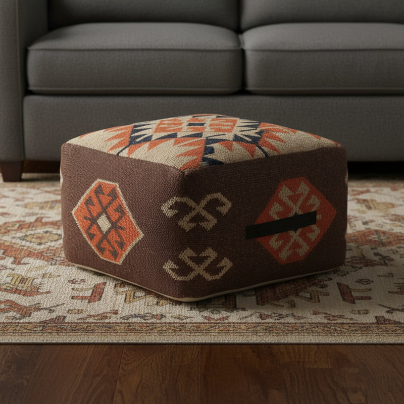 Repose-pieds brun 18 po Tribal