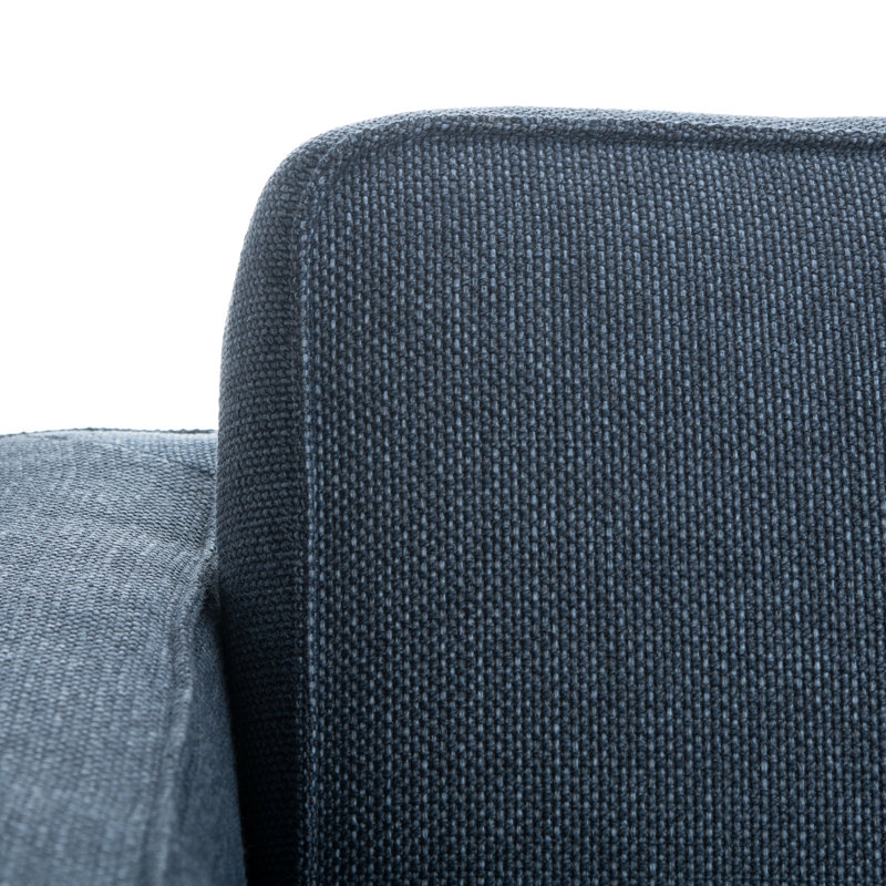 97.6'' Wide Linen Sofa & Chaise, Dark Blue Linen, Left Hand Facing