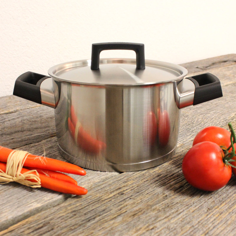 Ron 3.9 Qt. Steel Round Casserole with Lid