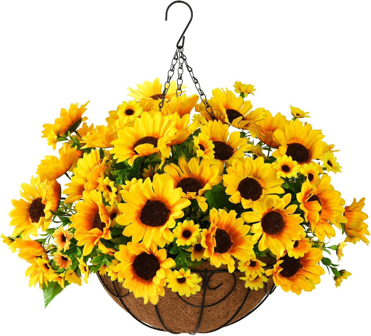 Ophelia & Co. Artificial Sunflowers Fake Hanging Flowers Plants Baskets ...