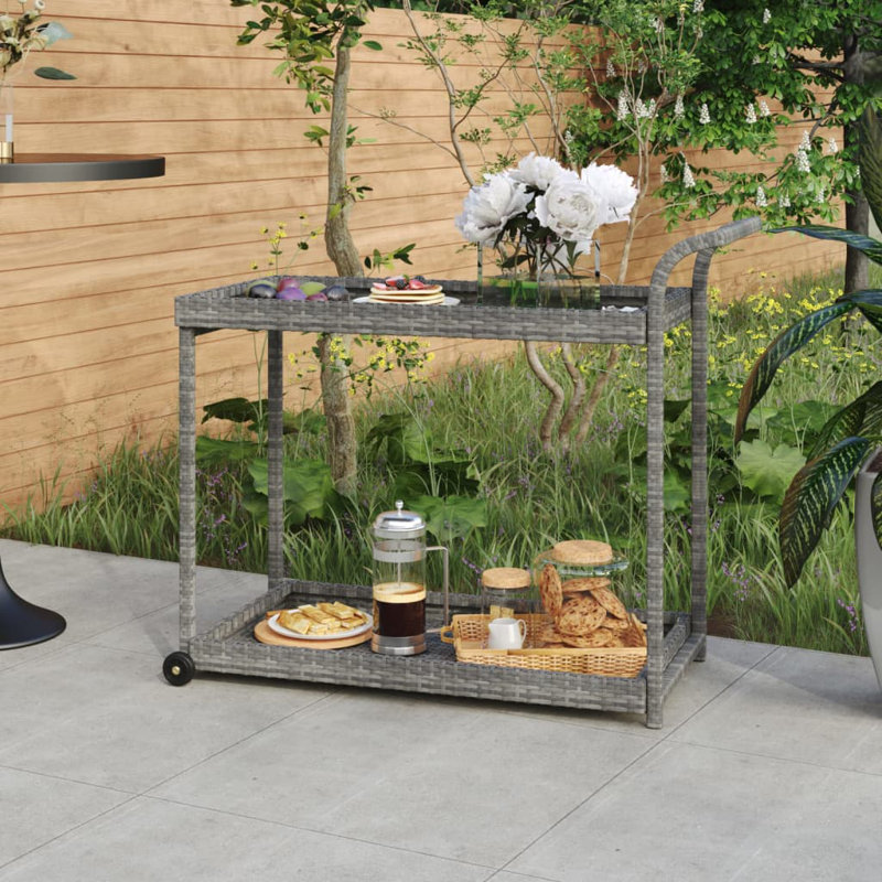 Aadhith Metal Bar Cart, Gray
