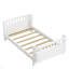 Lit plateforme simple en bois pour enfants, lit simple en bois à profil bas avec rails pour filles et garçons