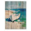 Profondeur océanique sur la plage - Art mural moderne sur bois de pin naturel-175129849