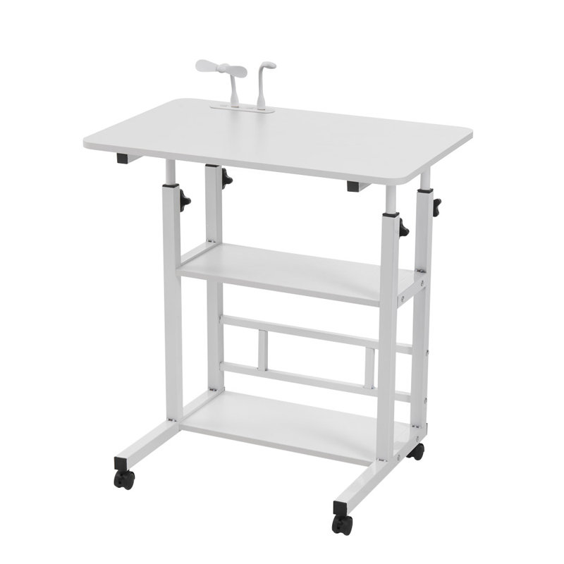 Adjustable Height Modular Iron Writing Desk, White
