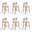 Chaise d'appoint beige / blanc + vert + brun noisette (ensemble de 6)-2033432593-2033432620