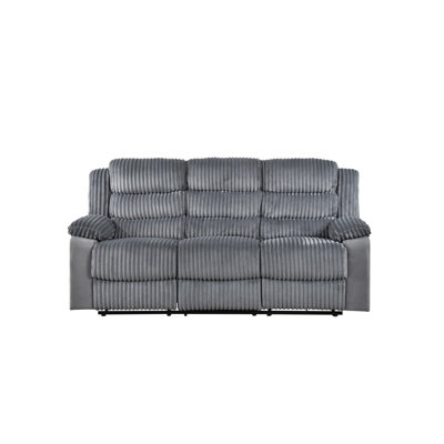 Canapé inclinable double, velours côtelé gris