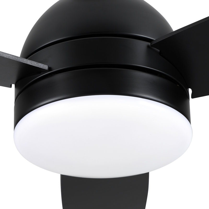 48''-3 Blades Smart Ceiling Fan With LED Light, Remote Control, Works With Alex And Tuya App, Black