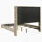 Beige Upholstered Queen Wingback Bed