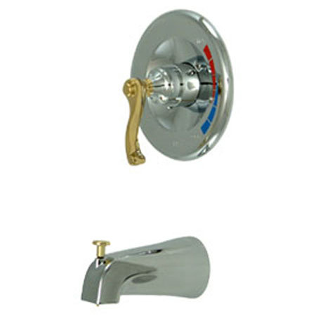 Atlanta Single Handle Wall Mounted Tub Spout, Chrome/Polished Brass