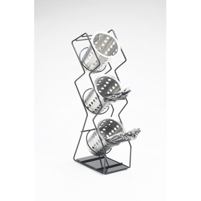 Platinum Wire 3-Cylinder Vertical Flatware / Condiment Display